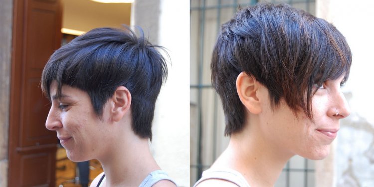 Short dark haircut