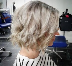 ash blonde wavy bob