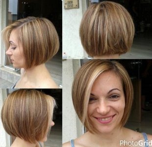 Chin-length bob with highlights