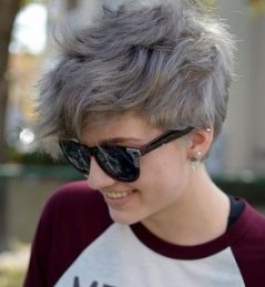 gray wavy pixie