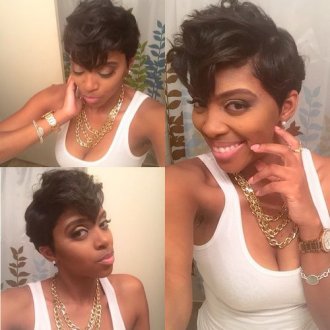 messy pixie hairstyle for black women