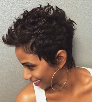 short curly black hairstyle