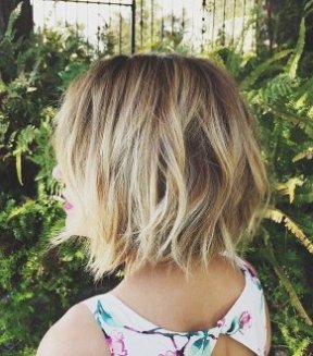 Choppy layered bob haircut for women