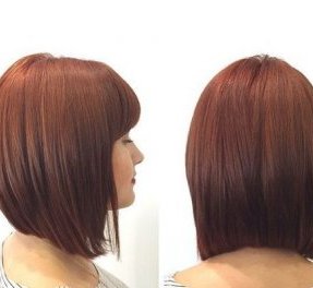 long bob haircut with bangs