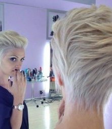 Most Popular Hairstyles for Summer: Blonde Long Pixie Haircut
