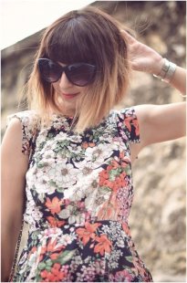 Ombre Short Bob Hairstyles with Blunt Bangs