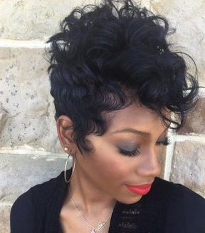 short black curly pixie haircut for black women